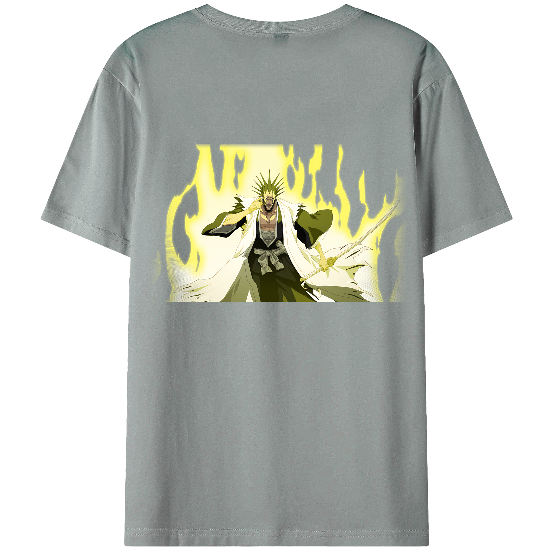 （画像用） ブリーチ ざらき けんぱち BLEACH Zaraki Kenpachi 綿100％ メンズ半袖Tシャツ（バックプリント） 通気性